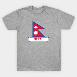 Nepal Country Badge - Nepal Flag T-Shirt